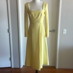 EMILIA WICKSTEAD Pleated Glenda Midi Dress - Lemon